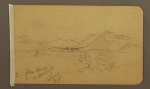 Disegno, Valle, Montagne, probabilmente 1893